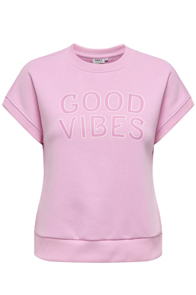 ONLJULIETTE S/S CS SWT 15355426 PINK FROSTING/GOOD VIBES